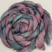 разреженный шелк ручного крашения - осенний цветок (3 метра) ширина 90 см