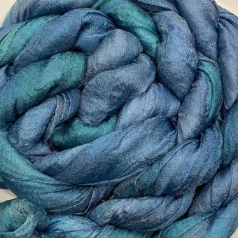 разреженный шелк ручного крашения - ветер (3 метра) ширина 90 см