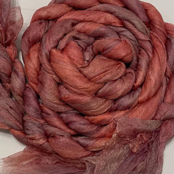 разреженный шелк ручного крашения - ягодный пунш (3 метра) ширина 90 см