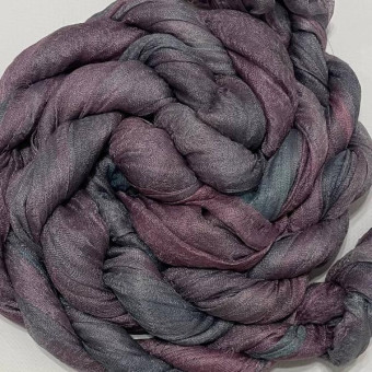 разреженный шелк ручного крашения - туманный (3 метра) ширина 90 см