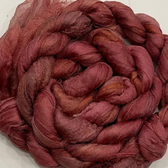 разреженный шелк ручного крашения - ягоды (3 метра) ширина 90 см