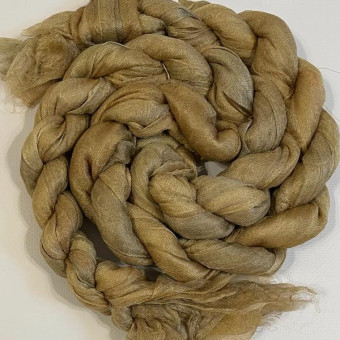 разреженный шелк ручного крашения - песок (3 метра) ширина 90 см