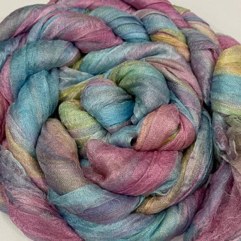 разреженный шелк ручного крашения - леденцы (3 метра) ширина 90 см