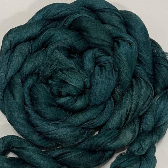 разреженный шелк ручного крашения - лесной (3 метра) ширина 90 см