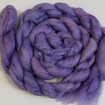 разреженный шелк ручного крашения - лиловый (3 метра) ширина 90 см